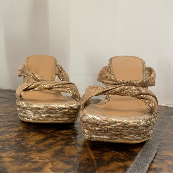 EUC STUART WEITZMAN METALLIC FABRIC ESPADRILLES - Picture 7 of 16